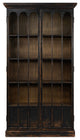 Edgar Allan Glass Doors Curio Bookcase Black