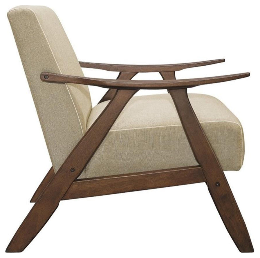 Lexicon Elle Accent Chair with Arm Rest in Light Brown