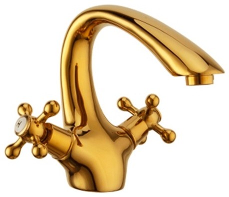 Gironde Antique Double Handle Bathroom Sink Faucet Gold