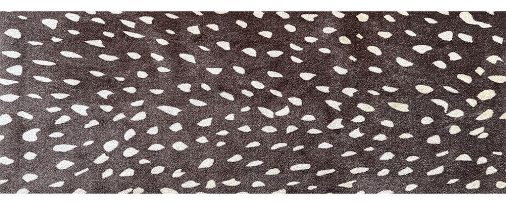2' X 6' Chocolate Animal Print Washable Runner Rug With Uv Protection