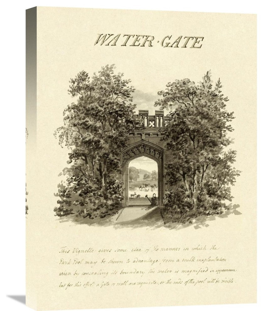 "Water-Gate, 1813" Stretched Canvas Giclee by Humphry Repton, 18"x24"