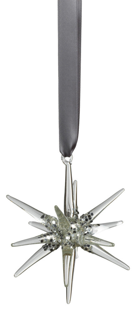 Starburst Glass 3D Hanging Ornaments, Set of 4, 4.75"