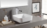 ELANTI EC1802 Porcelain Square Vessel Sink, White