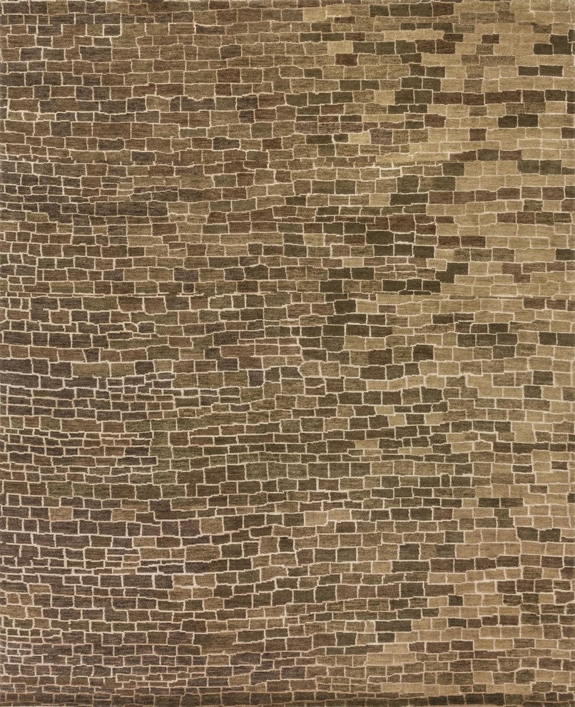 Hand Knotted Hermitage HE-16 Latte Rug, 5'6"x8'6"