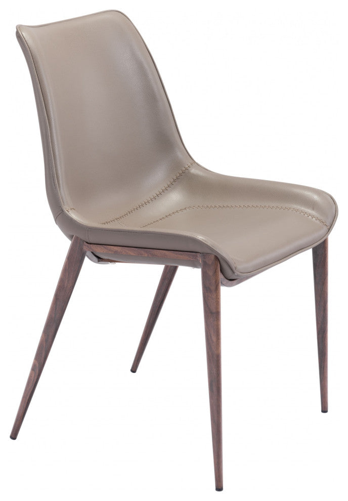 Stich Gray Faux Leather Side or Dining Chairs Set of 2 Chairs