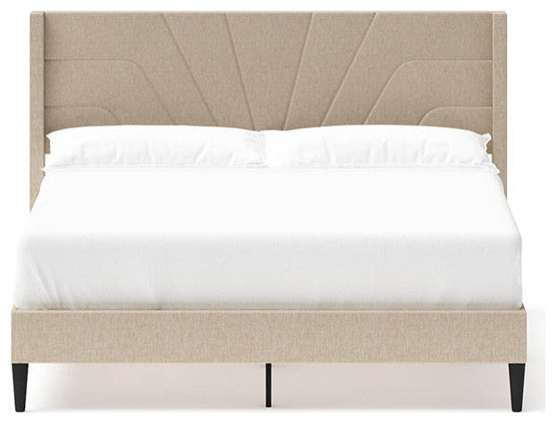 Lindon Deco Modern Uphostered Queen Bed in a Box, Desert Brown