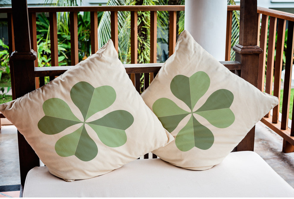 Lucky Clover St. Patrick's Day Indoor/Outdoor Pillow, Laurel Tree Green, 16x16"