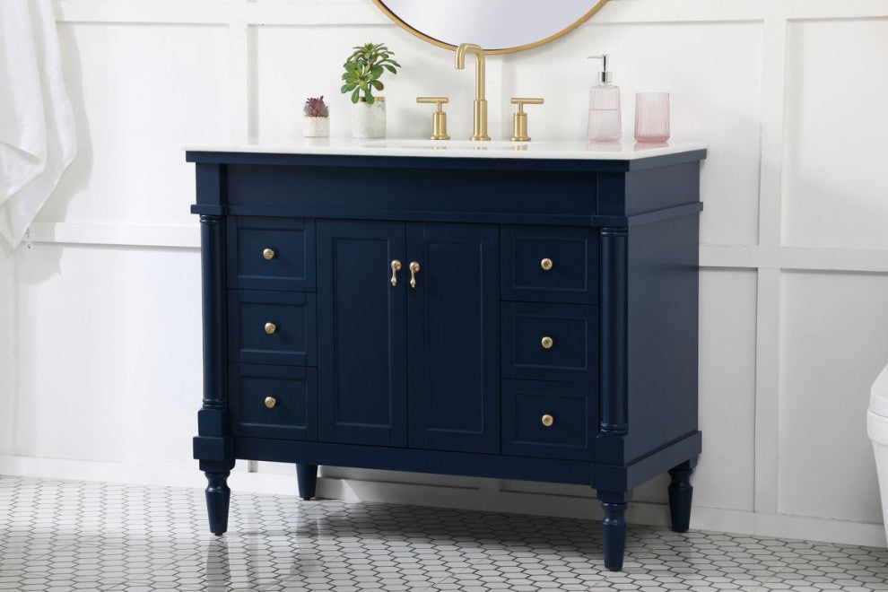 Lewis 42" Single Bathroom Vanity, Blue