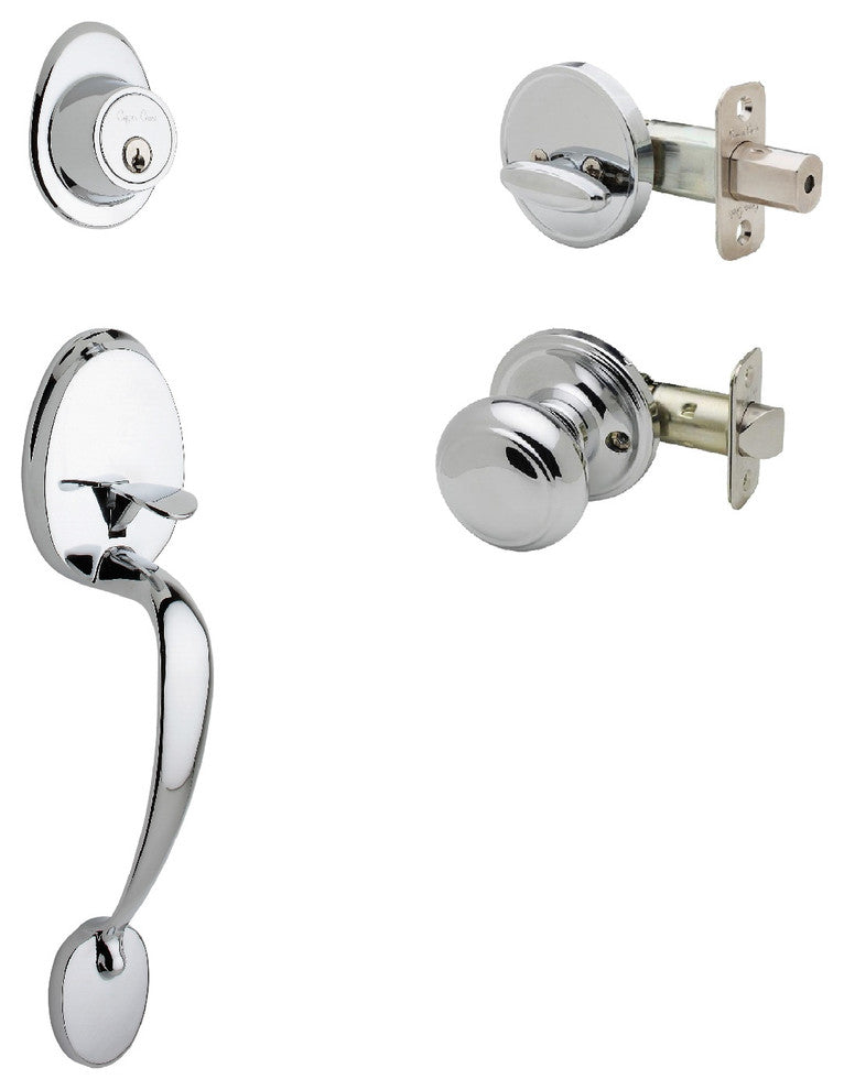 Active Handle Set, Colonial Knob Interior Trim, Polished Stainless