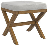 Pemberly Row Modern Backless Wood Vanity Stool Dark Driftwood Gray