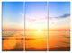 "Beautiful Sunset Over Yellow Waters" Beach Metal Wall Art, 3 Panels, 36"x28"