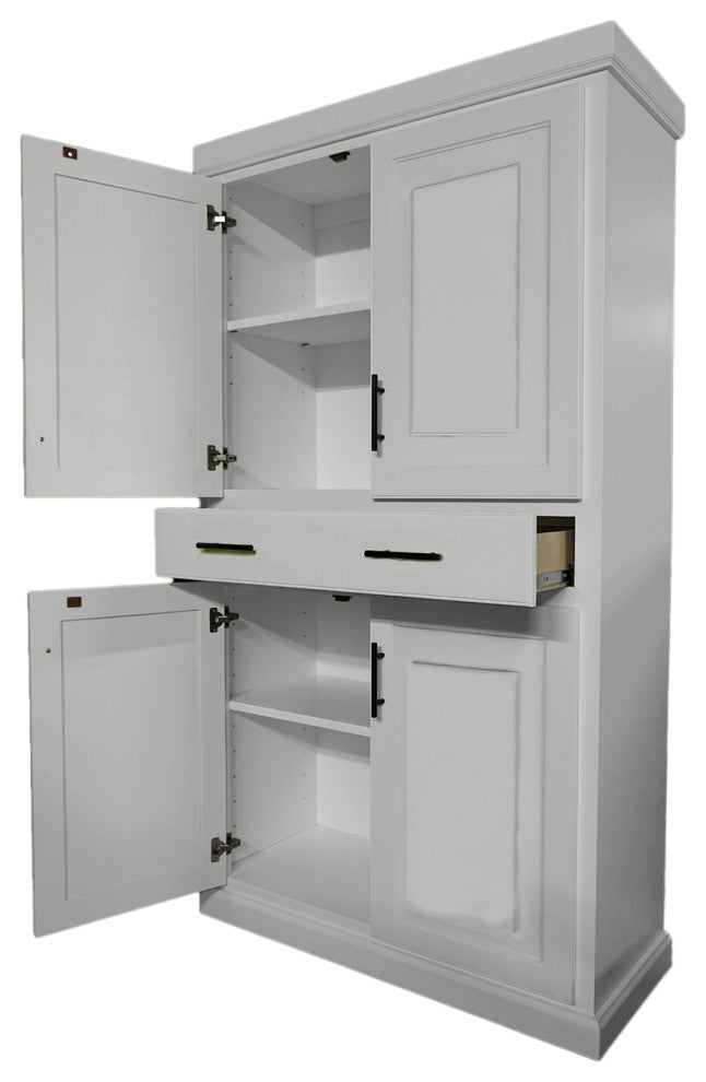 Savannah Solid Wood Kitchen Pantry, Bright White