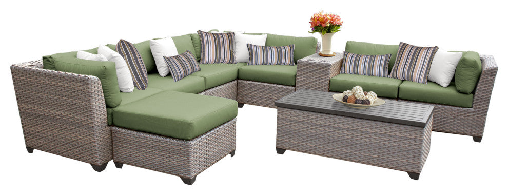 Florence 10 Piece Outdoor Wicker Patio Furniture Set 10b