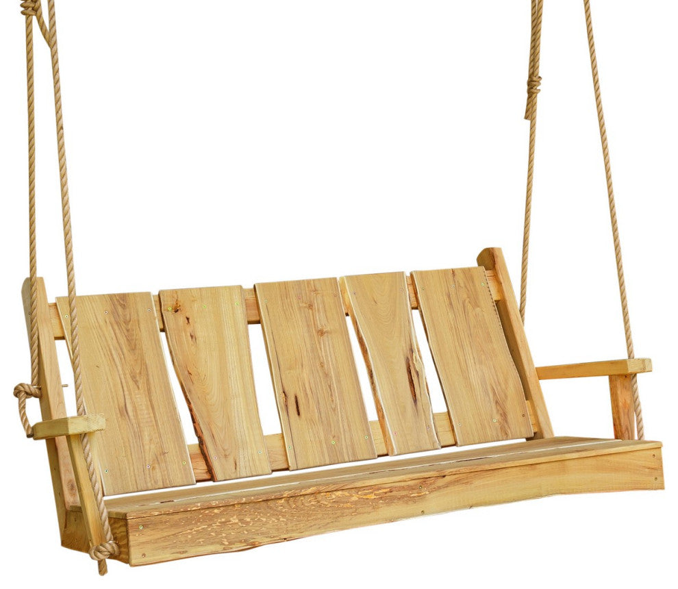 Live Edge Locust Timberland Porch Swing, Natural Stain, 5 Foot