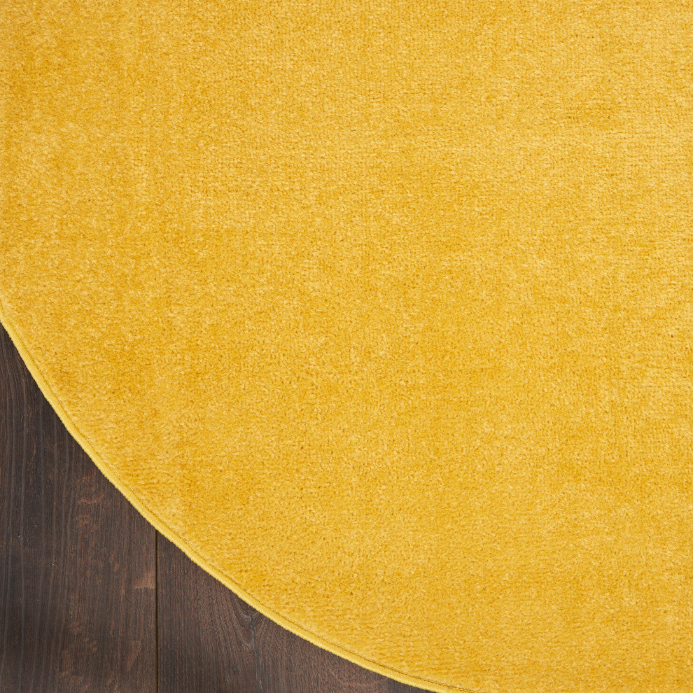 Nourison Essentials 8' x Round Yellow Outdoor Area Rug