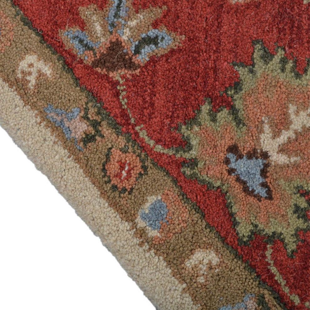 HAND TUFTED WOOL ECO-FRIENDLY AREA RUGS - Beige&Red Color, Oriental Design