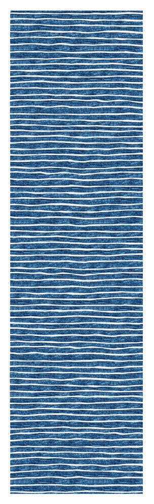 Indoor/Outdoor Laidley LA1 Navy Machine Washable 2'3" x 12' Rug