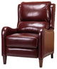 Genuine Leather  Push back Recliner With Wingback, Burgundy
