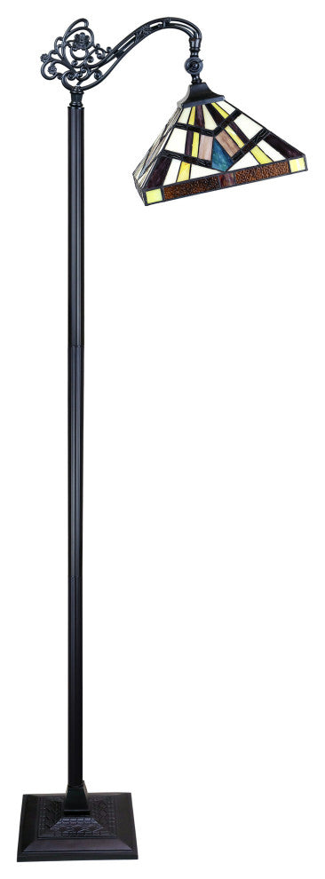 Vincent Tiffany-Style 1-Light Mission Reading Floor Lamp 11"