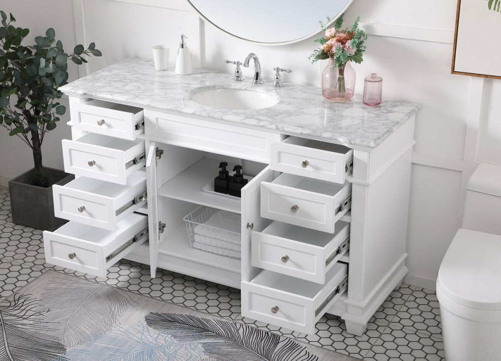 Weston Single Bathroom Vanity Set, White, 60