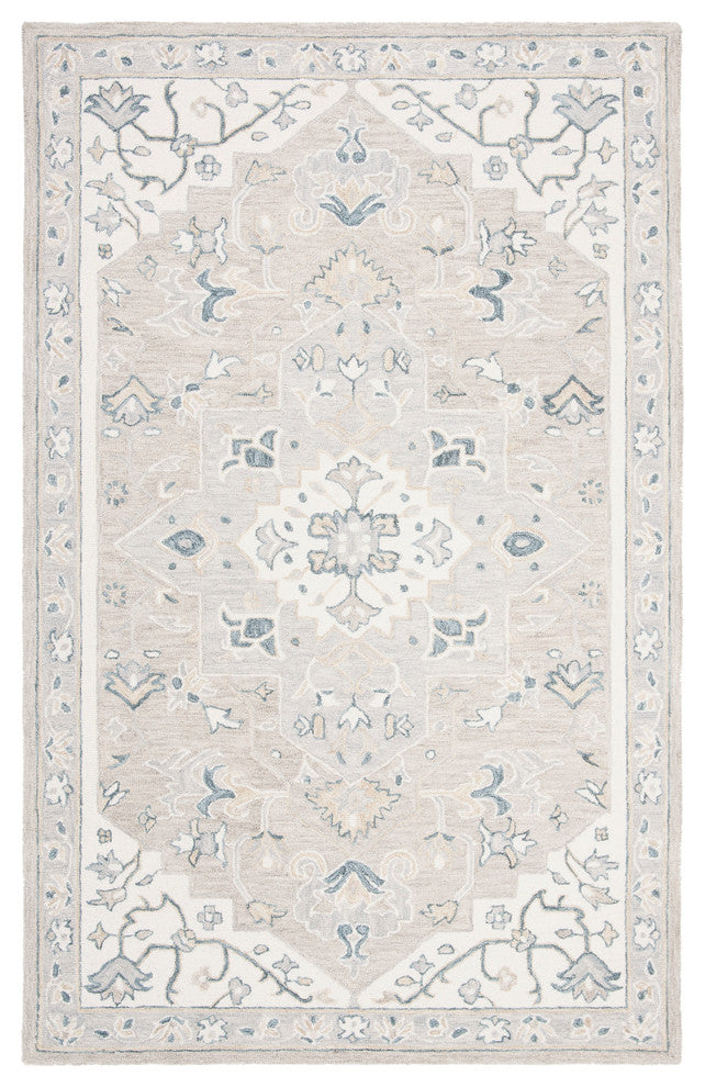 Safavieh Micro-Loop Collection MLP505 Rug, Light Grey/Ivory, 5' X 8'