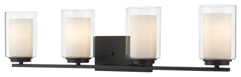 Z-Lite 426-4V Willow 4 Light 32"W Bathroom Vanity Light - Matte Black