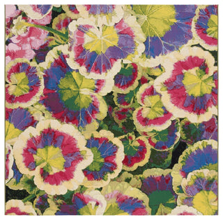 Safavieh Barbados Collection Indoor-Outdoor BAR556 Rug, Black/Green/Purple, 6'6" Square