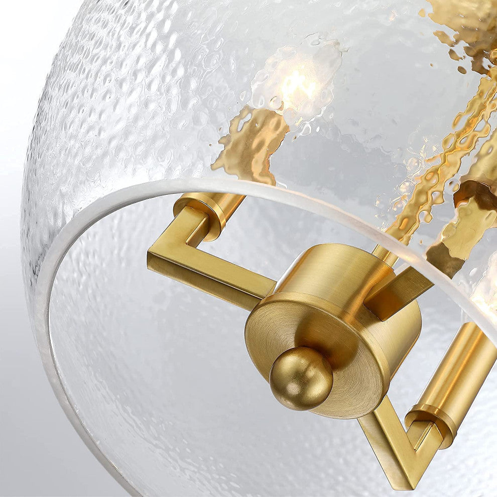 3 Light Globe Glass Pendant Light Gold Hanging Lamp