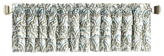 Tivoli Ikat Valance Set, Blue/Gray, 52"x20"