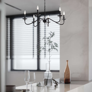 Mia Rustic 6-Light Black Metal Chandelier