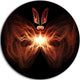 Fire In Middle Fractal Butterfly, Abstract Art Round Wall Art, 11"