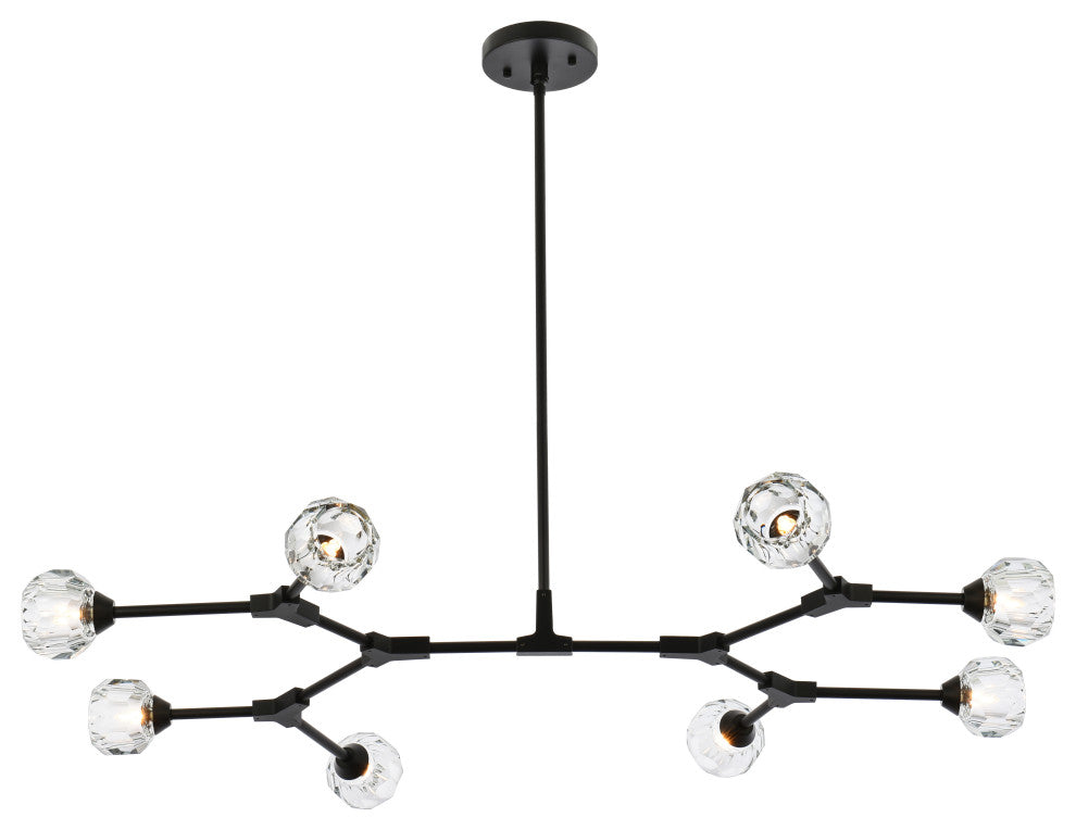8 Light Pendant, Black