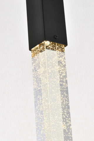 Elegant Lighting Weston 1-Light Modern Metal and Crystal Pendant in Black