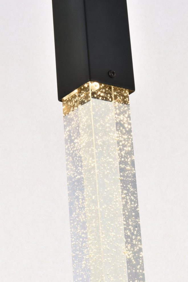 Elegant Lighting Weston 1-Light Modern Metal and Crystal Pendant in Black