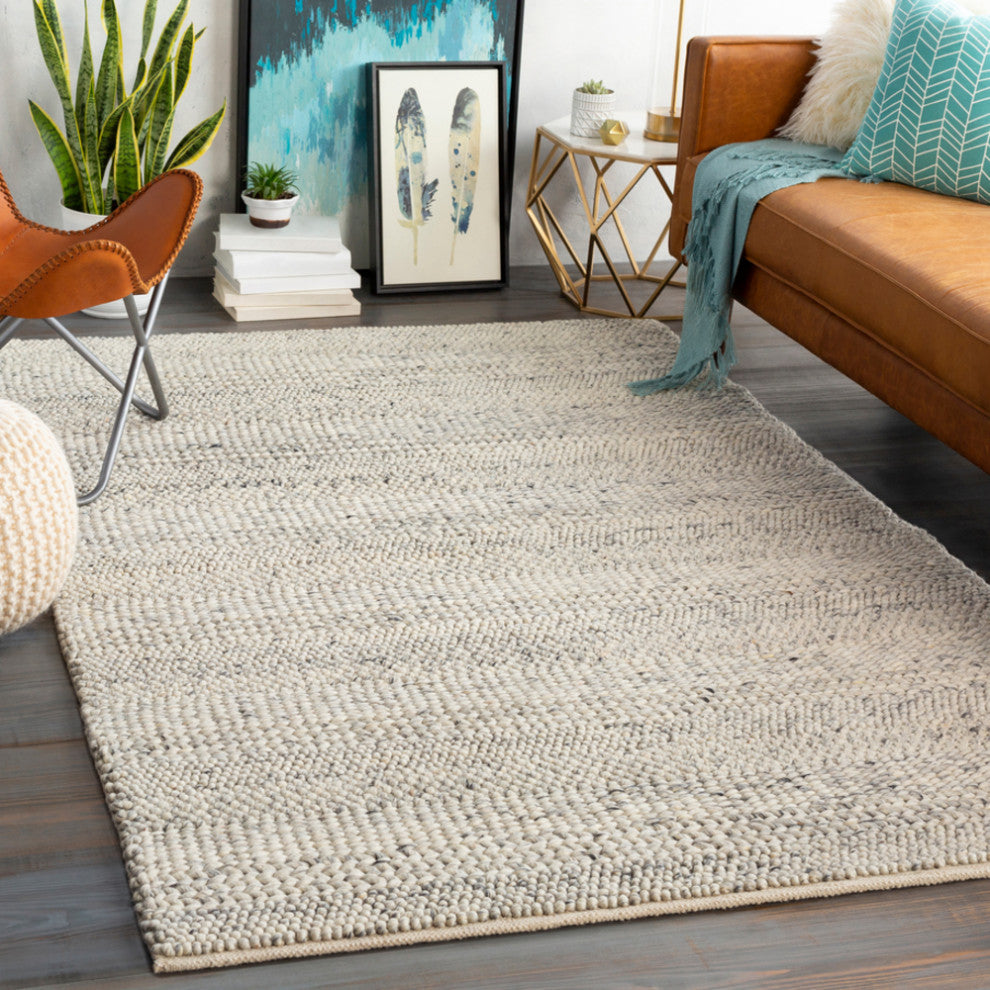 Surya Tahoe TAH-3708 Texture Area Rug, Cream, 9' x 13' Rectangle