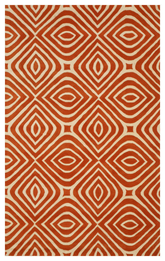Orange Transitional Geometric Marla Area Rug
