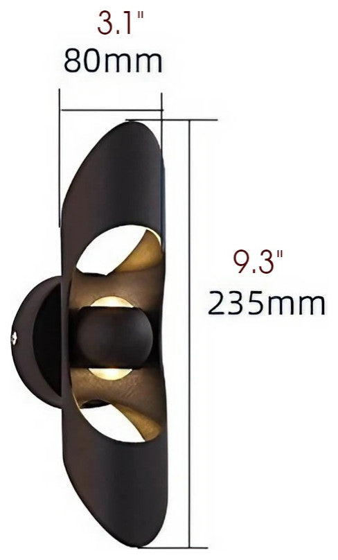 Creative LED Wall Lamp in the Futuristic Style, for Living Room, Bedroom, Black, Cool Light