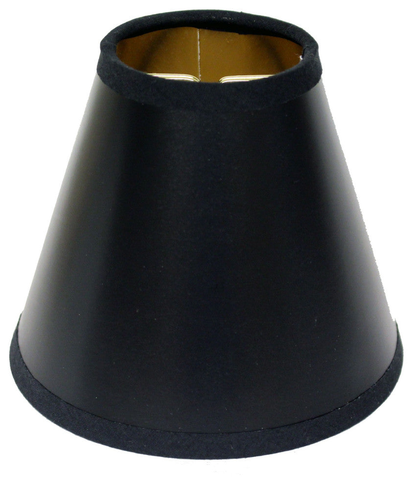 4" Black With Gold Set of 6 Chandelier Parchment Lampshadess