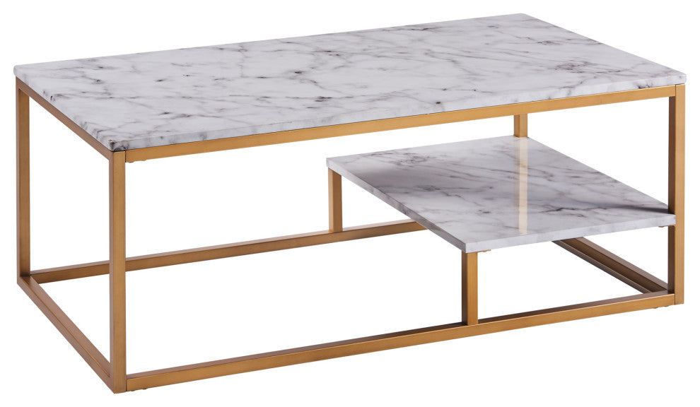 Marmo Coffee Table with Faux Marble Top