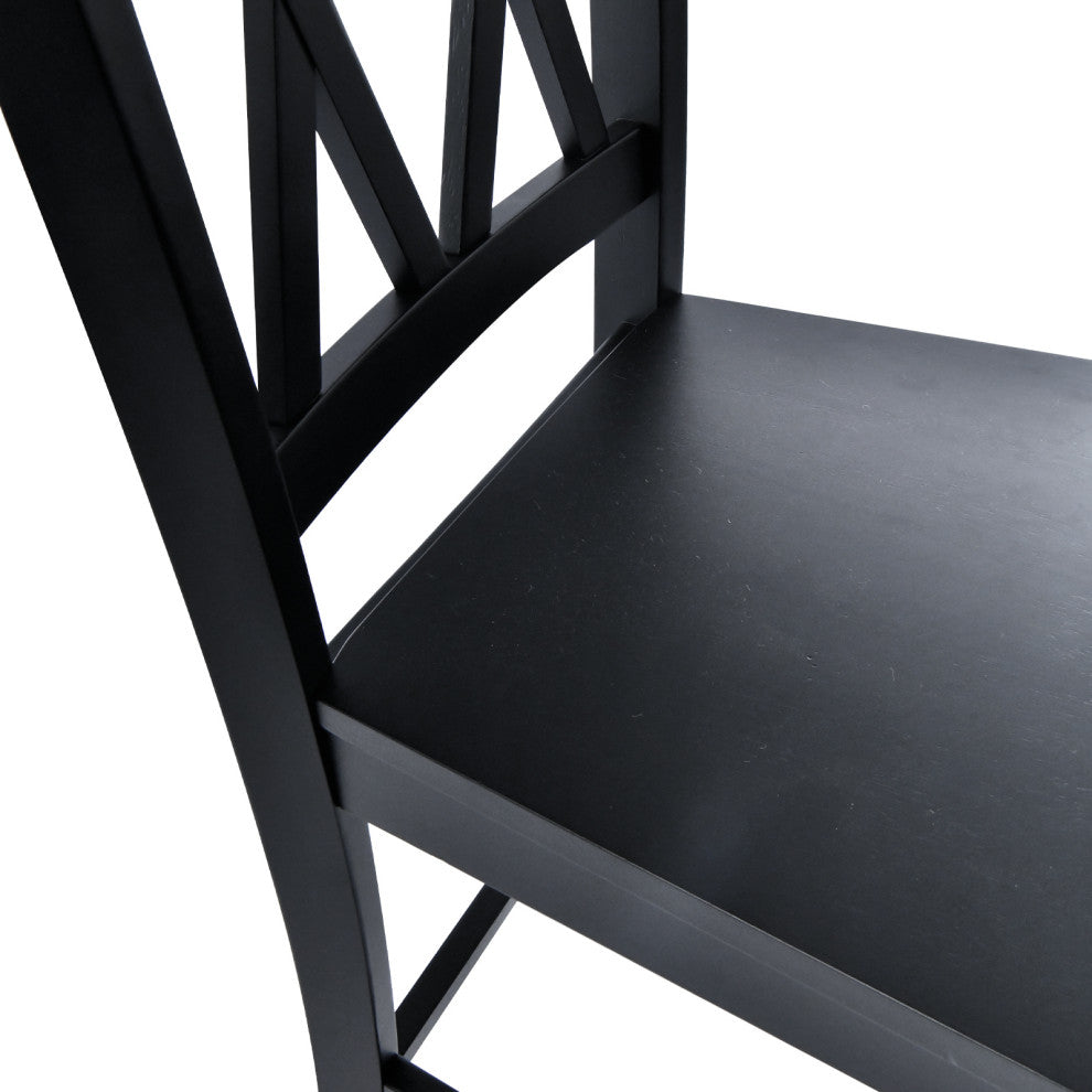 Set of 2 Double-X Wood Counter Stools, Black