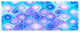 Dense Blue Pattern with Swirls, Abstract Wall Art Canvas, 83"x32", 7 Panels