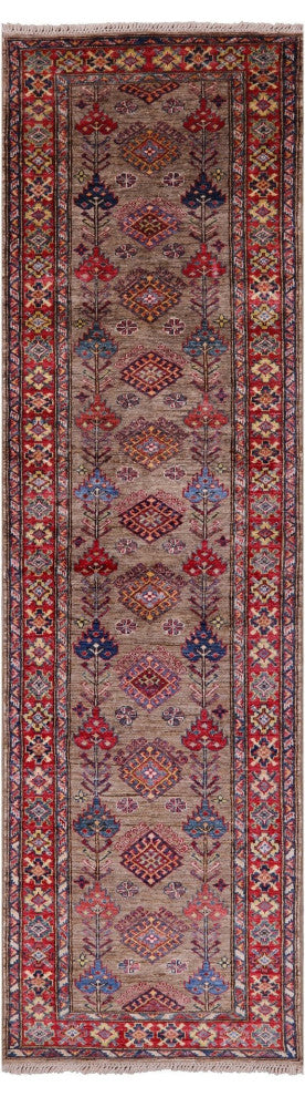 2' 8" X 9' 7" Runner Super Kazak Hand Knotted Wool Rug Q7501
