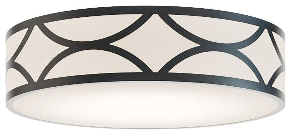 Lake 16'' LED Flush Mount, Black