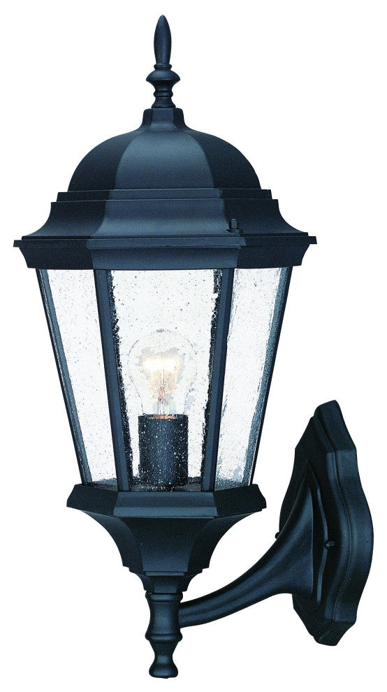 Matte Black Swing Arm Glass Lantern Wall Light
