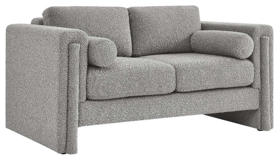 Modway Visible Upholstered Modern Boucle Fabric Loveseat in Light Gray