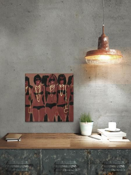 "Carmine Style" Painting Print on Wrapped Canvas, 40"x40"