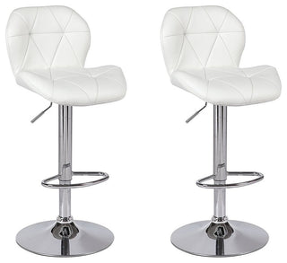 Tripatch Modern Pu Height Adjustable Dining Bar Stool in White, Set of 2