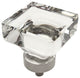 Cosmas 6377SN-BL Satin Nickel Cabinet Square Knob, Set of 5, Glass, Clear