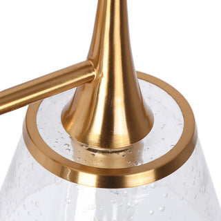 LNC 14" 2-Light Polished Gold With Seeded Glass Modern Vanity Light
