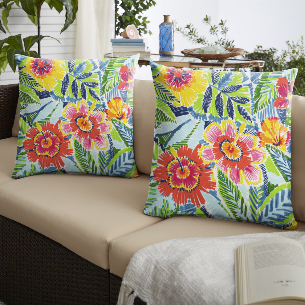 Sorra Home Pensacola Multi Knife Edge Pillow, Set of 2, 18"x18"x6"